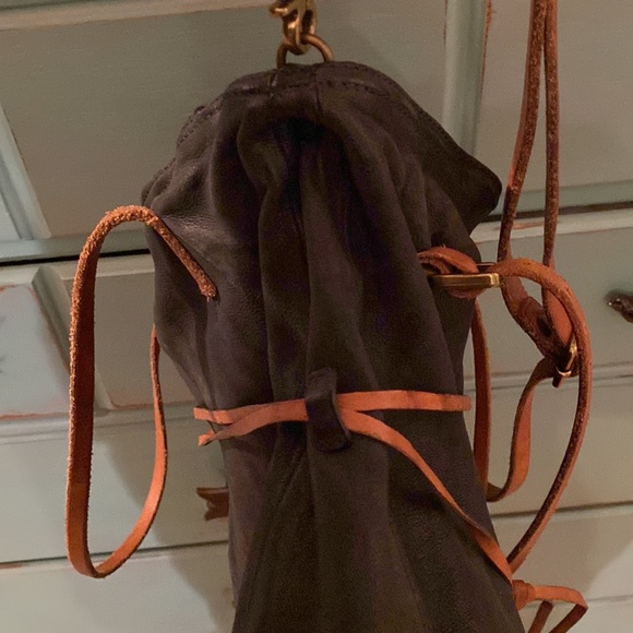 🤩HP🤩AS 98 Black Leather Satchel Shoulder Bag w/Brown Leather Straps & slide! - Picture 9 of 16